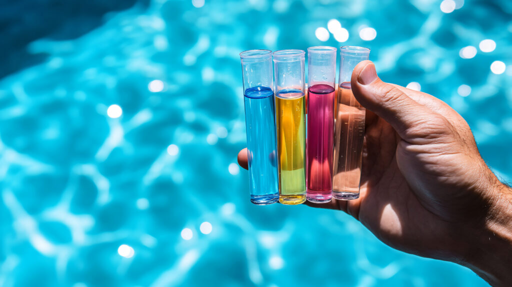 Havuz suyu analizi için reaktifli test tüpleri — Adana havuz kimyasalları