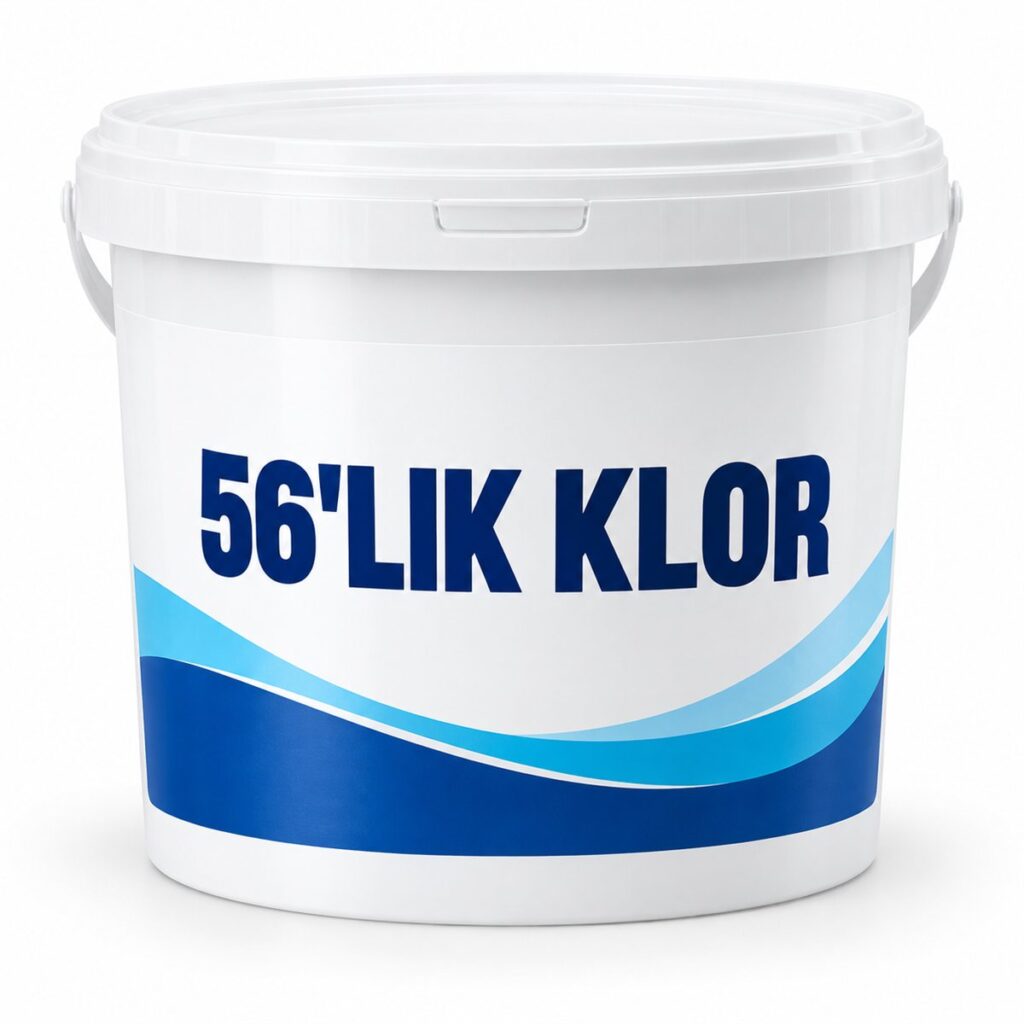 56'lık granül klor (kalsiyum hipoklorit) havuz dezenfektanı bidonu