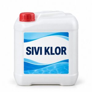 Sıvı klor (sodyum hipoklorit) havuz dezenfektanı bidonu